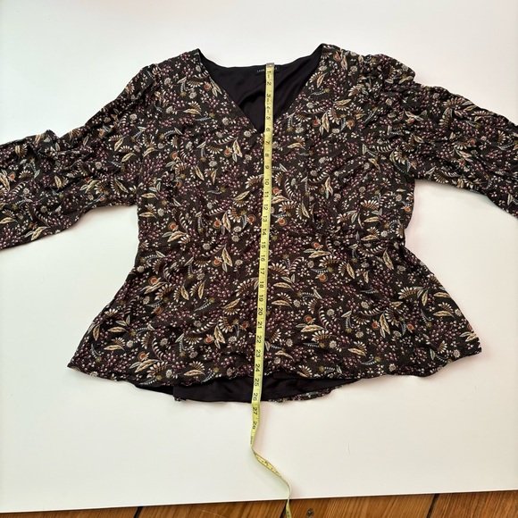 Lane Bryant Lined Floral Peplum Blouse Plus Size - Picture 8 of 11